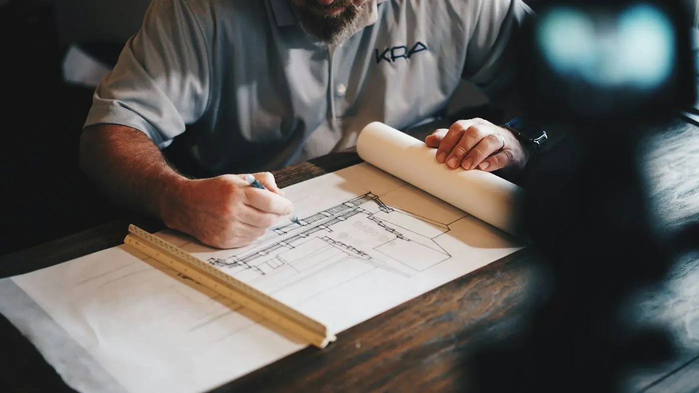 Reviewing construction plans