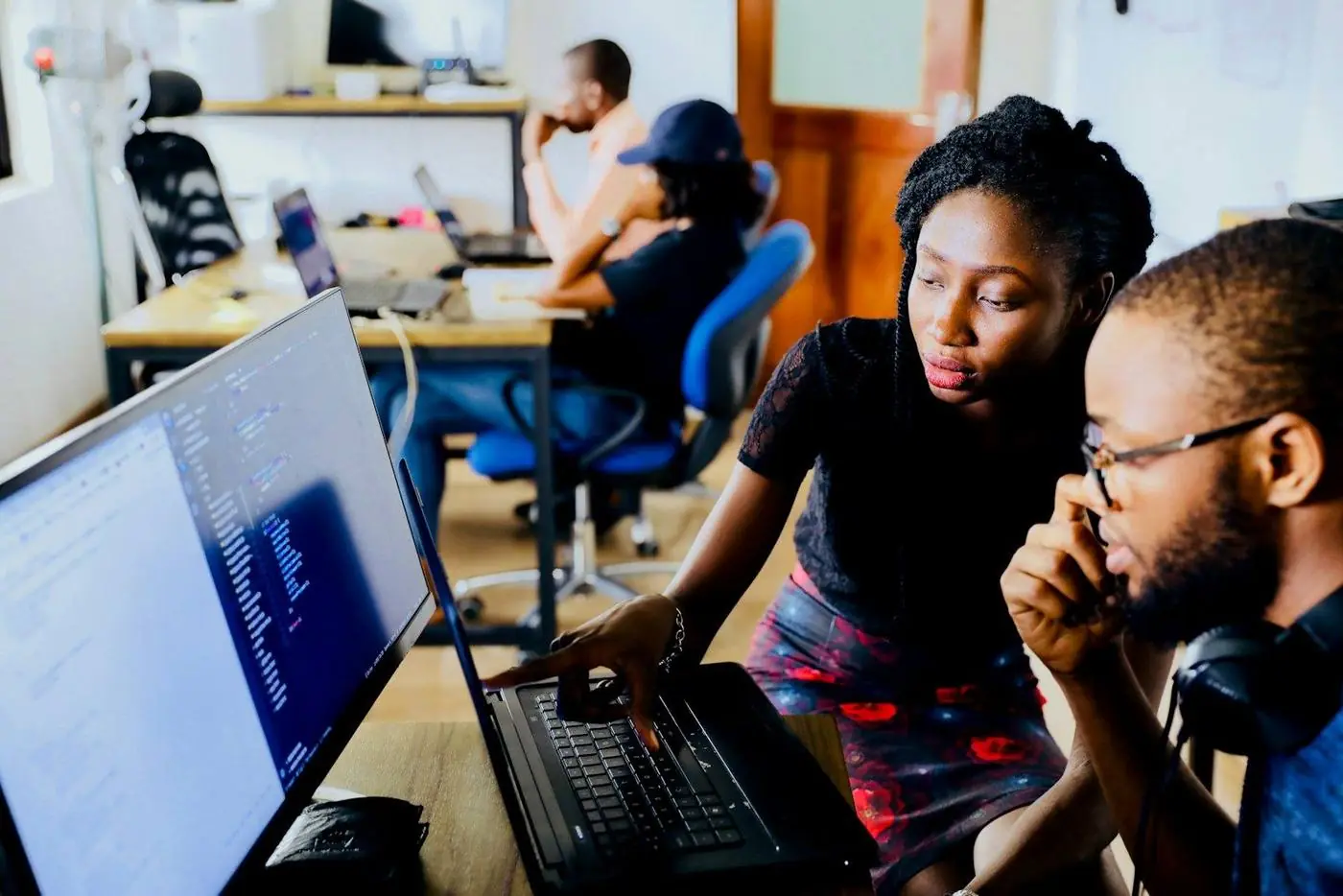 Colleagues working together