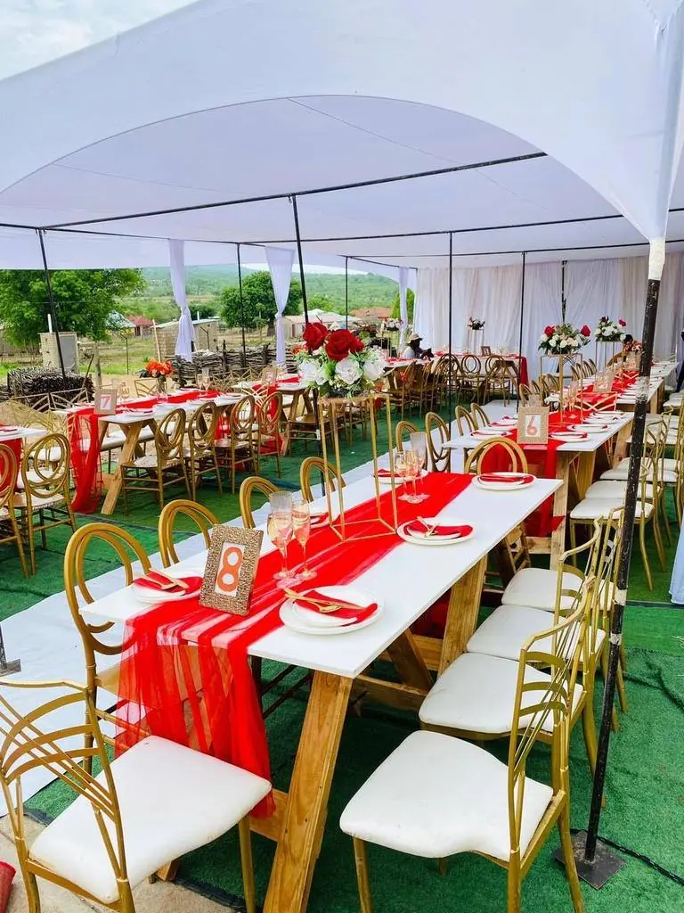 Red & Gold Tent Reception
