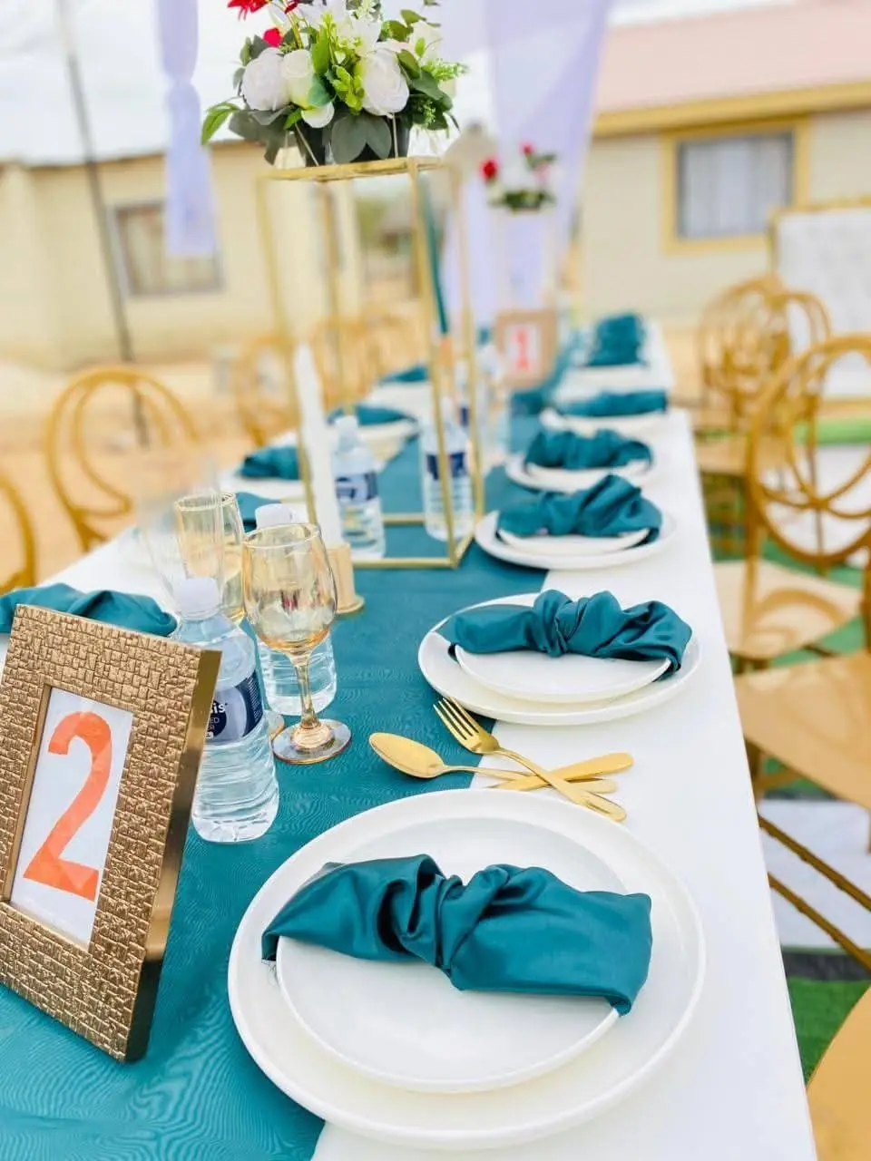 Teal Table Setting